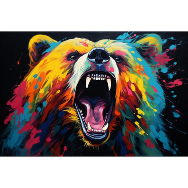Colorful Grizzly Bear Canvas